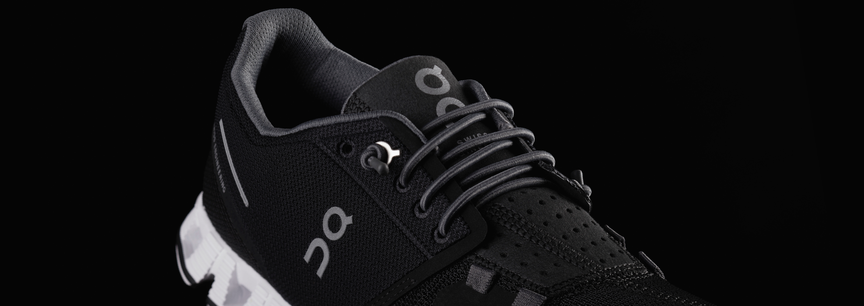 on cloud shoes white with black laces
